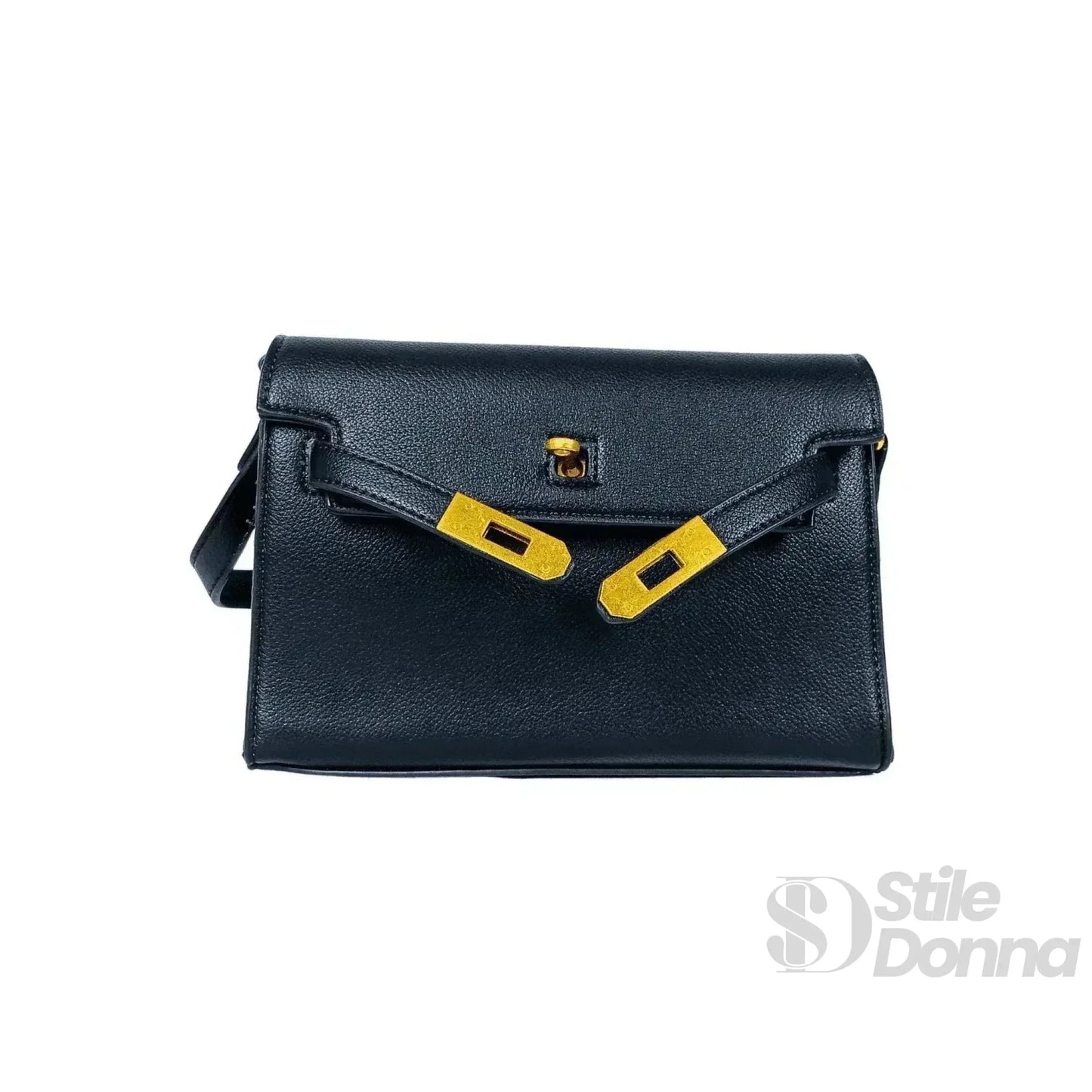 Enrico Coveri Borsa a Tracolla in Ecopelle con Lucchetto Oro