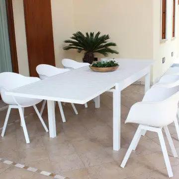 Ausziehbarer Tisch Hawaii aus weißem Aluminium - 135/270 x 90