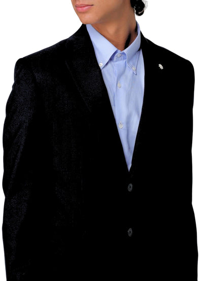 Manuel Ritz men's drop 8 black fresco wool suit