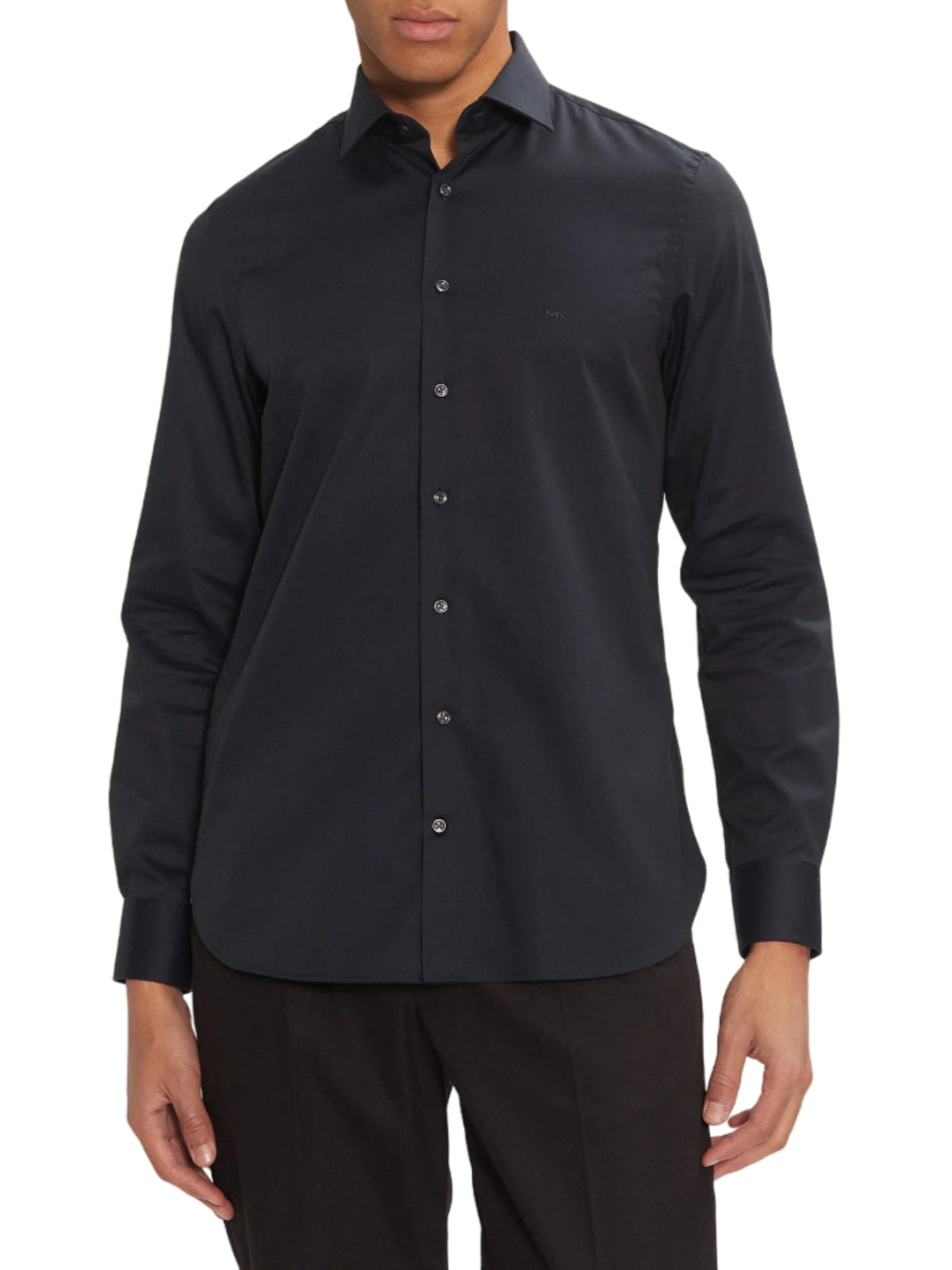 Michael Kors men's blue slim-fit long-sleeve shirt