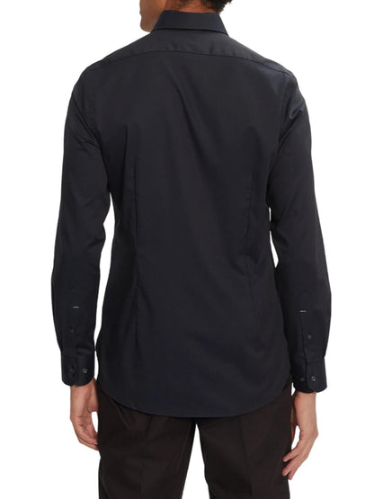 Michael Kors men's blue slim-fit long-sleeve shirt