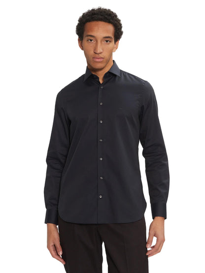 Michael Kors men's blue slim-fit long-sleeve shirt