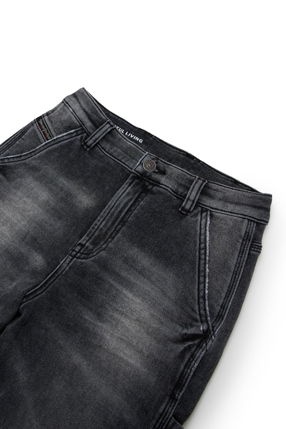 Diesel jeans bambina gamba larga lavaggio grigio