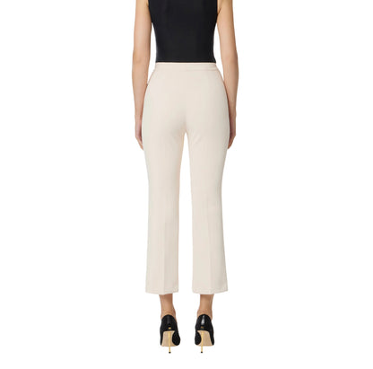 Elisabetta Franchi cream crepe slim trousers
