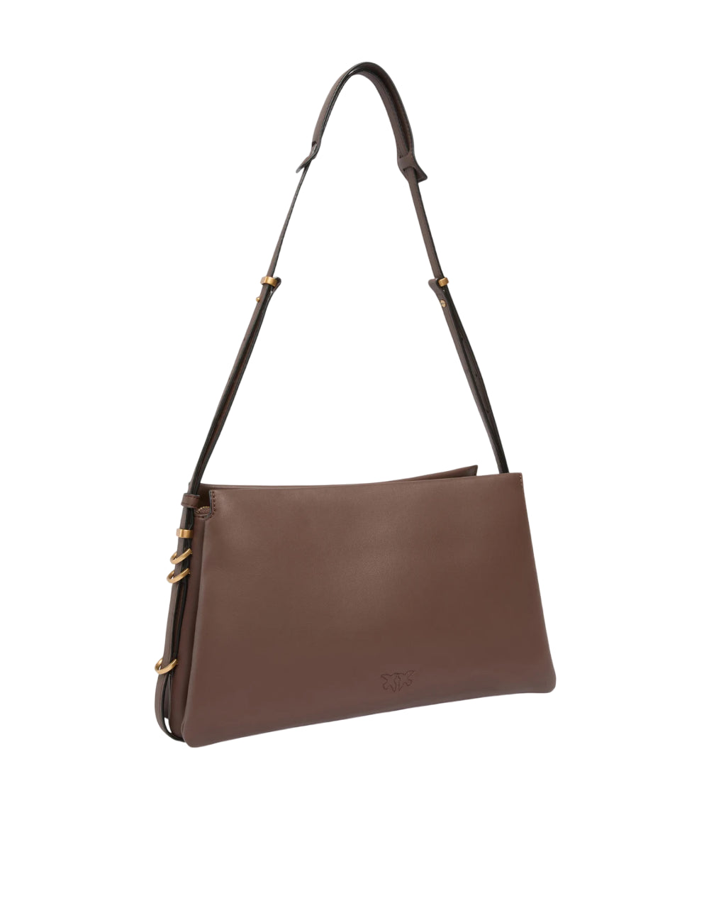 Pinko Triplet brown leather shoulder bag