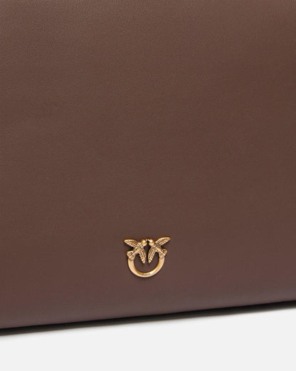 Pinko Triplet brown leather shoulder bag