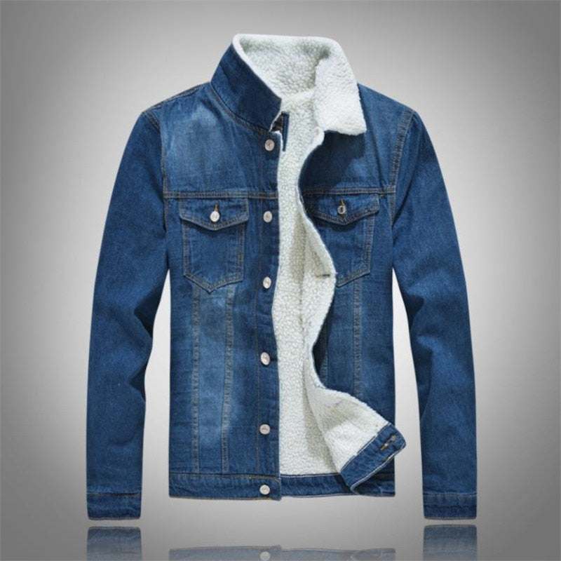 Giacca jeans felpata uomo di cotone