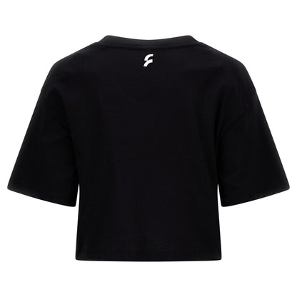 Freddy T-shirt crop top comfort con stampa lettering F2WGZT7 N black