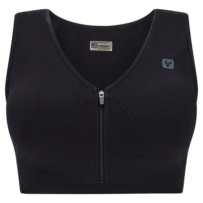Freddy Top reggiseno sportivo in seamless zip e coppe removibili F2WSFB6N N nero