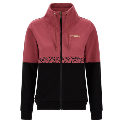 Freddy Tuta Sportiva Donna Zip Collo Alto Inserto Fantasia F3WTRK3 F93N Malaga Nero