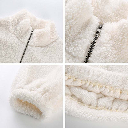 Felpa con zip femminile, Felpa donna invernale oversize con zip