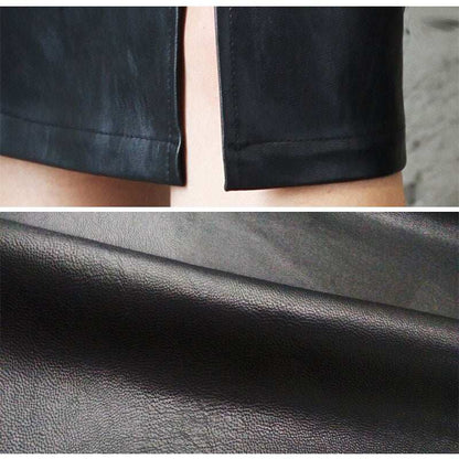 Gonna in Pelle Nera Donna Midi Vita Alta Sexy Bodycon Fashion