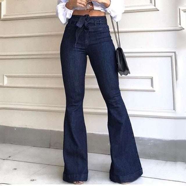 Pantaloni donna a zampa larga Jeans