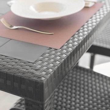 Tavolo Dallas 80 x 80 con Struttura in Plastica Stampata e Finitura Wicker