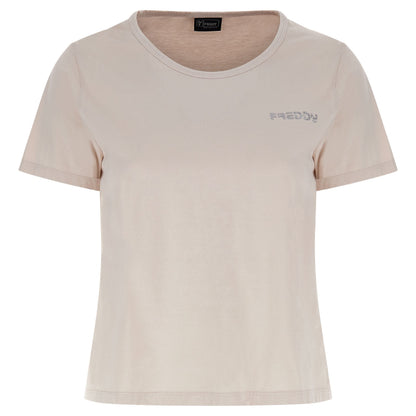 Freddy T-shirt crop top comfort in jersey leggero FAIRC022X Z40X Moonbeam Direct Dyed