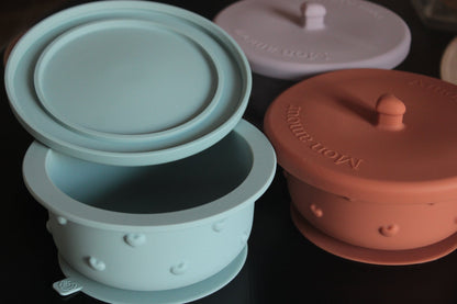 Ciotola in silicone 3D cuore con coperchio