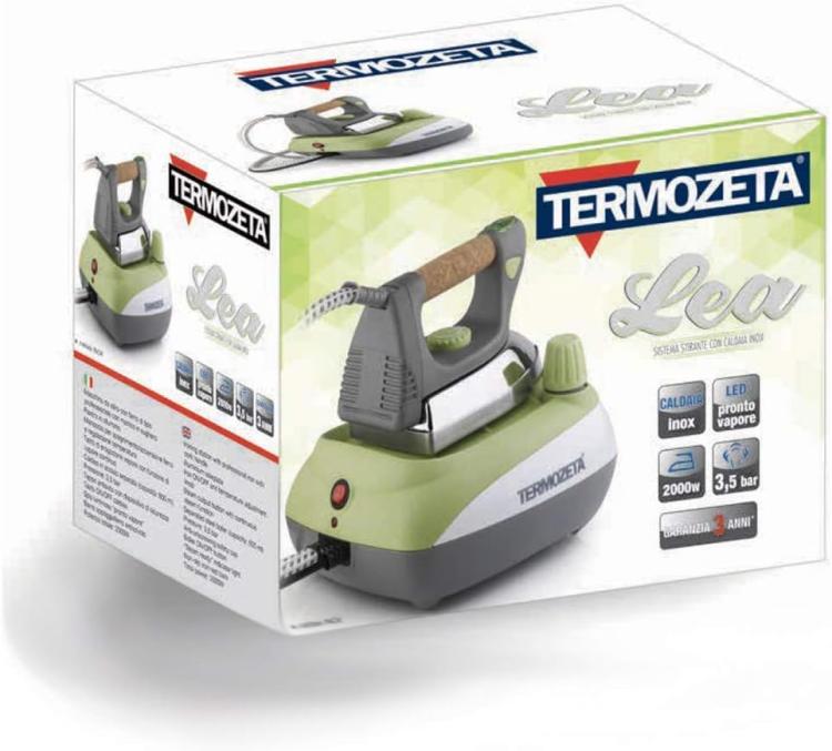 Termozeta Lea Professionelles Dampfbügeleisen, Edelstahlkessel, Kork