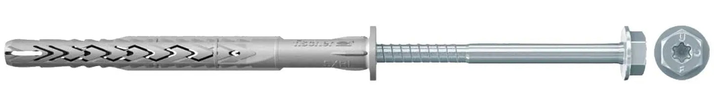 Nylon-Nageldübel mit Sechskantschraube 'SXRL-FUS' für Beton und Mauerwerk
