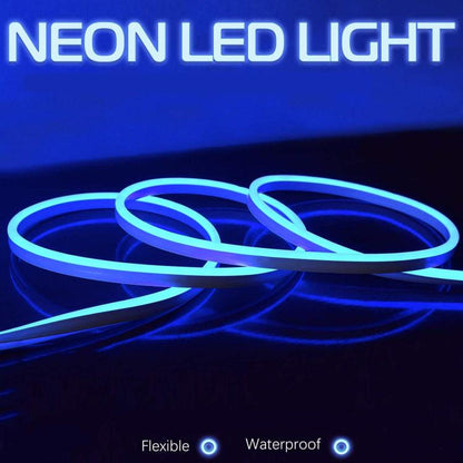 Kit 5M Striscia Strip Flex Led Bobina Neon Flessibile Tubo Esterno Blu