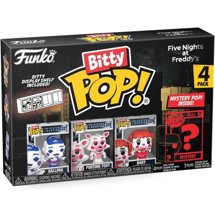 Funko Bitty Pop! Fnaf 4er-Pack – Ballora/Funtime Foxy/Baby + Überraschungs-Vinylfigur