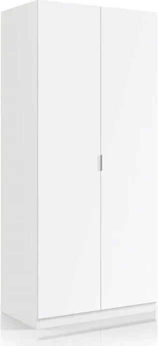 Kleiderschrank Zwei Türen Oz - Eleganz und Funktionalität in Mattweiß
