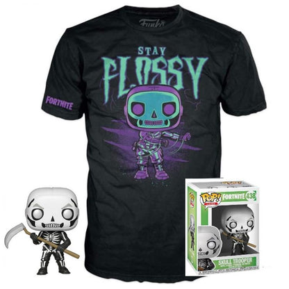 Funko Pop! Games Fortnite Skull Trooper (438) Vinyl mit T-Shirt Unisex Größe XL