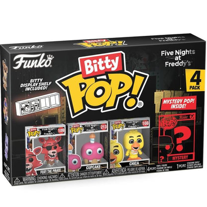 Funko Bitty Pop! Fnaf - 4er-Pack Foxy The Pirate/Cupcake/Chica + Überraschungsfigur