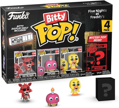 Funko Bitty Pop! Fnaf - 4er-Pack Foxy The Pirate/Cupcake/Chica + Überraschungsfigur