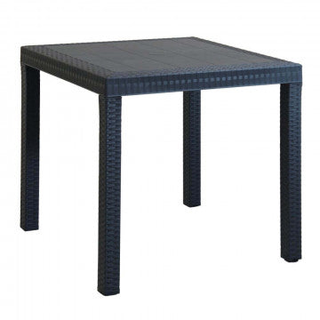 Tavolo Dallas 80 x 80 con Struttura in Plastica Stampata e Finitura Wicker
