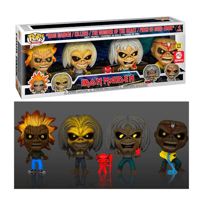 Funko Pop Rocks Iron Maiden Eddie 4er-Pack GITD Bundle Vinyl-Figur Neu