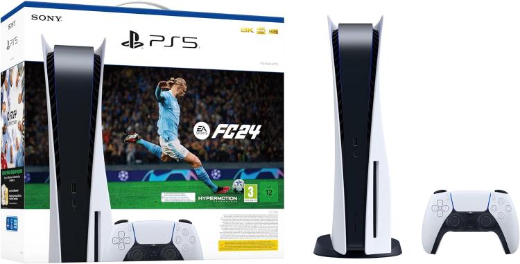 Sony Console PS5 Standard 825Gb White Bundle Playstation 5 + Ea FC24 Fifa 24