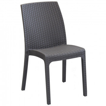 Sedia Virginia - Seduta in Wicker con Struttura in Plastica Stampata