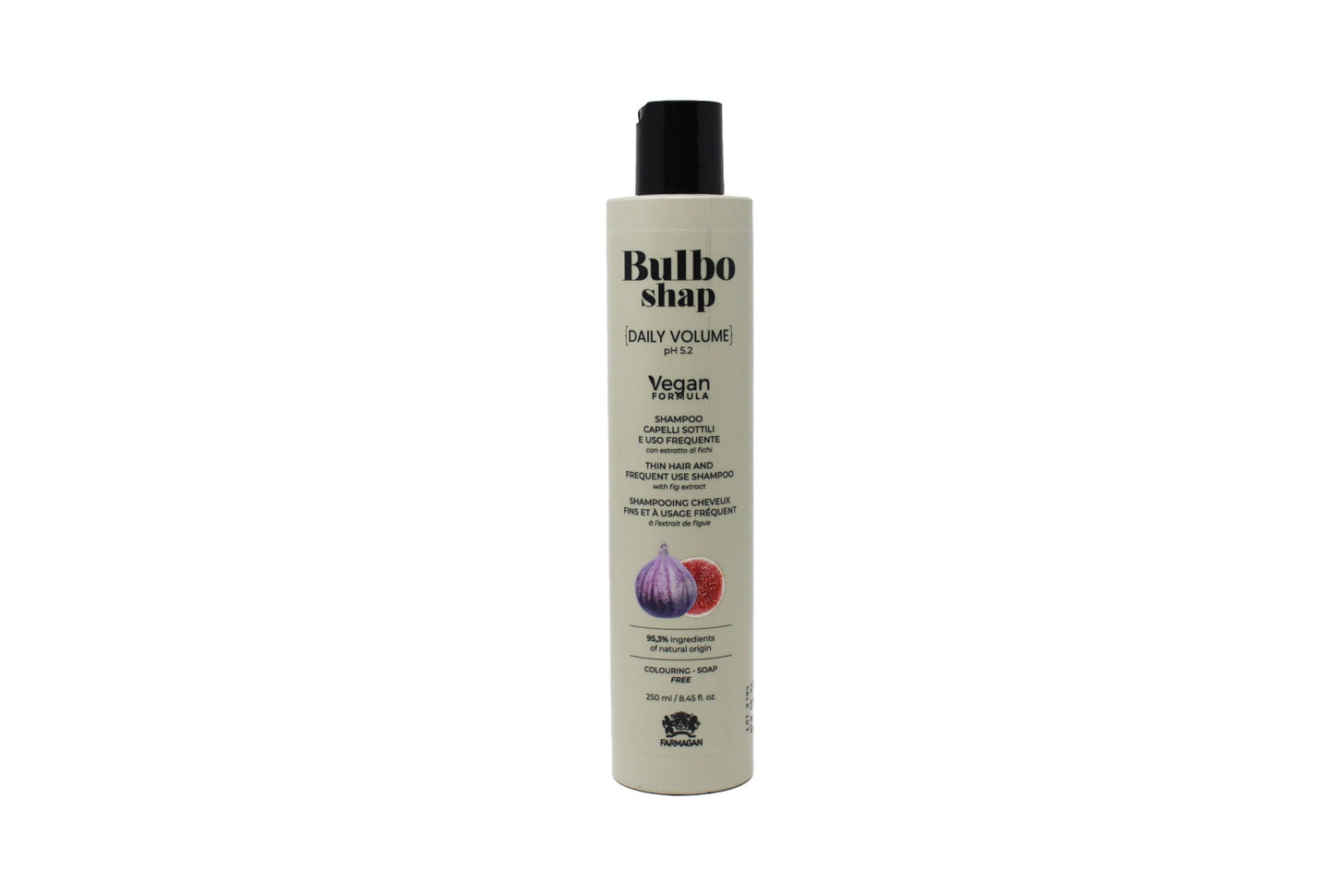 Farmagan Bulbo Shap Formula Vegan Tägliches Volumen Shampoo Für feines Haar und häufigen Gebrauch 250 ml
