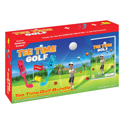 Tee Time Golf Switch Bundle + 2x Golfschläger-Zubehör Videospiel EU Mehrsprachig Ita