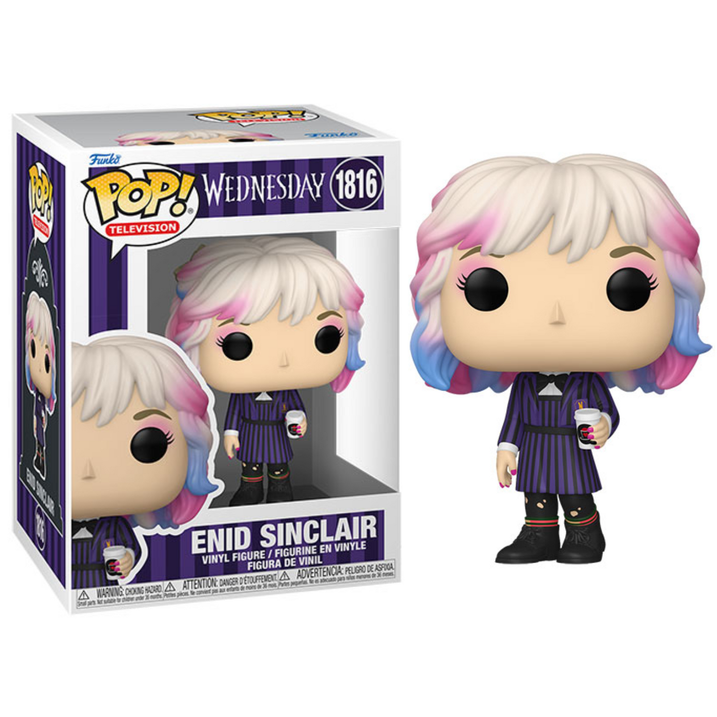 Funko Pop ! Television - Wednesday (1816) Enid Sinclair (W/ Coffee) Vinyl Figure 9cm