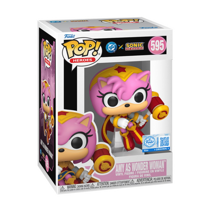 Funko Pop ! Heroes - DC X Sonic Hedgehog (595) Amy As Wonder Woman 9cm