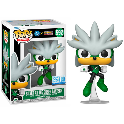 Funko Pop ! Heroes DC X Sonic Hedgehog - (592) Silver As Green Lantern 9cm