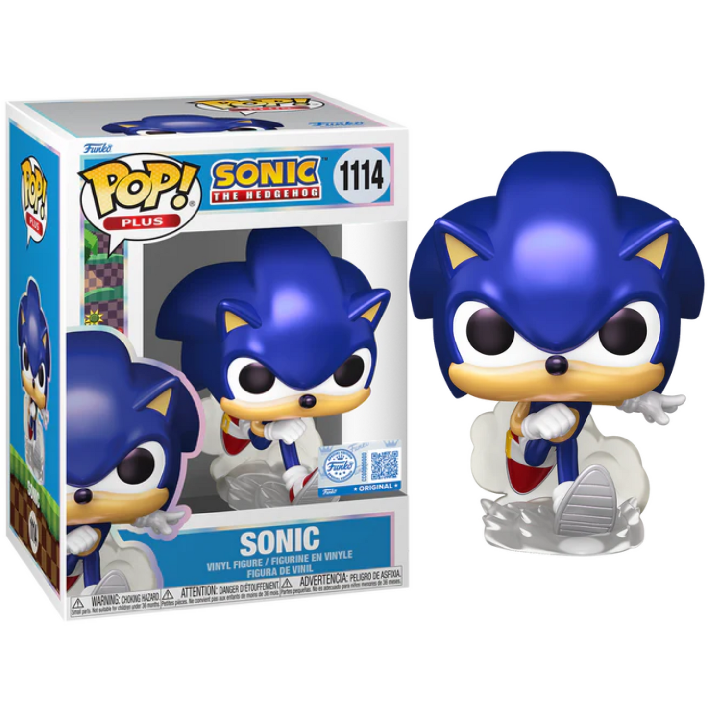 Funko Pop! Plus – Sonic (1114) Sonic (Pearlescent) Vinyl-Sammelfigur 9cm