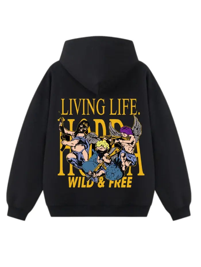 Wild and Free Boxy Fit Sweatshirt 100% Cotton Black