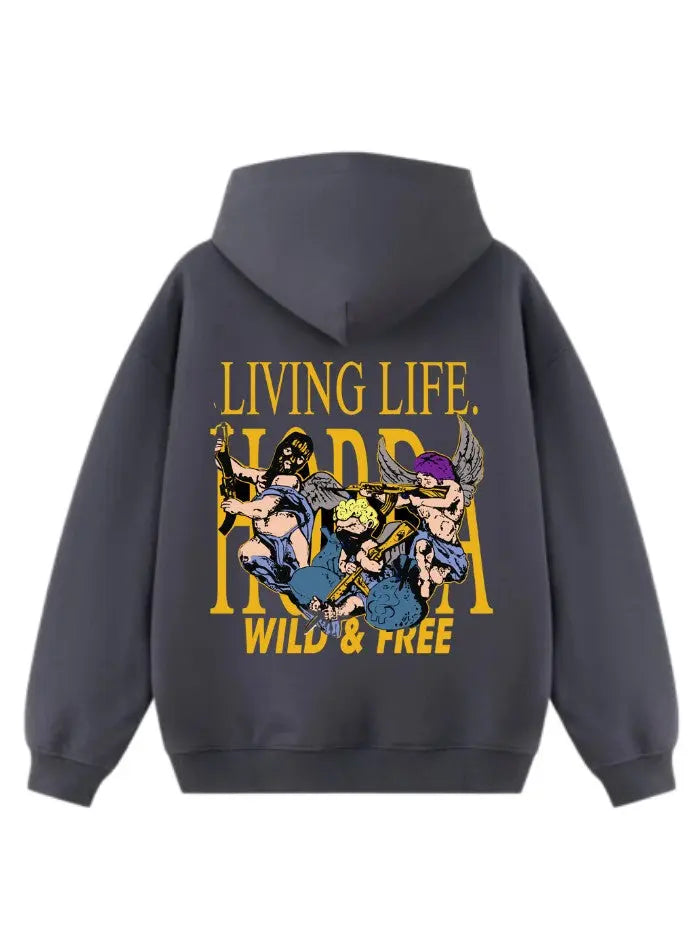 Wild and Free Boxy Fit Sweatshirt 100% Cotton Black