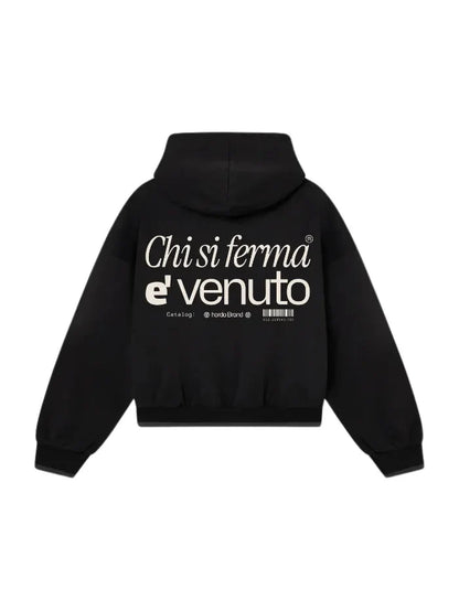 Black Boxy Fit Sweatshirt 330g Motion Made in Italy | Horda Brand