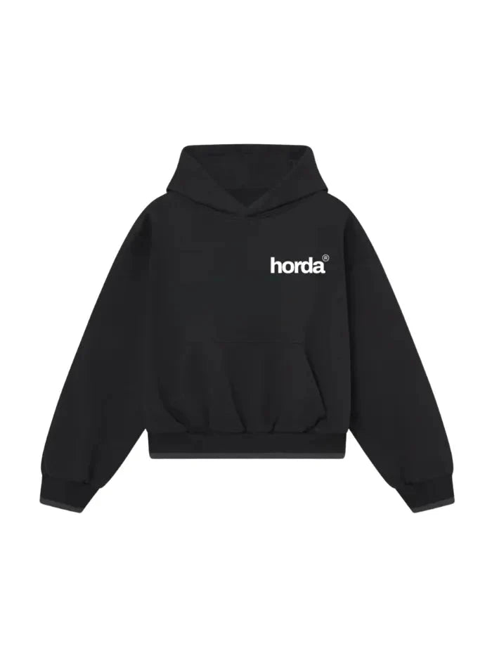 Black Boxy Fit Sweatshirt 330g Motion Made in Italy | Horda Brand