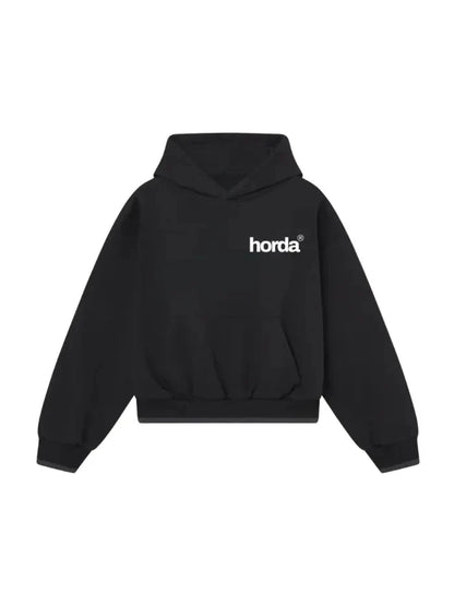 Black Boxy Fit Sweatshirt 330g Motion Made in Italy | Horda Brand