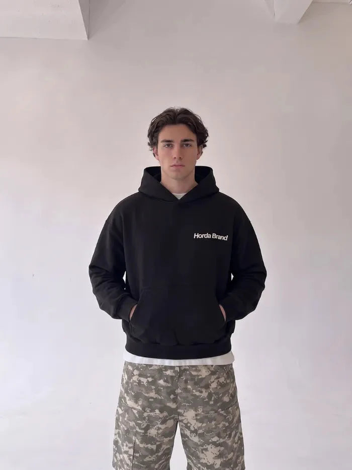 Felpa Oversize Nera 330g No Fear Boxy Fit Made in Italy | Horda
