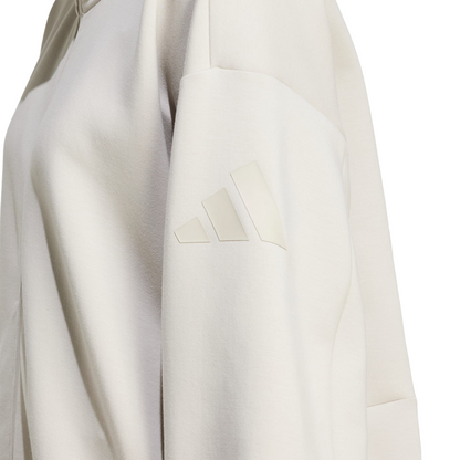 Adidas Women's Zip Hoodie JV9904 Loose Elegant - Beige