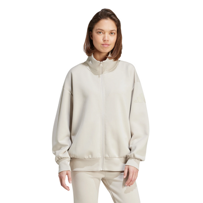 Adidas Women's Zip Hoodie JV9904 Loose Elegant - Beige