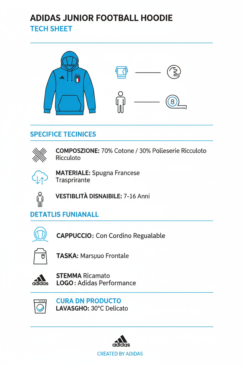 Adidas Italy DNA Hoodie JY9518 Azzurro Junior
