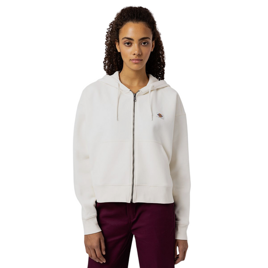 Dickies felpa con cappuccio da donna corta con cerniera intera DK0A4Y1ZECR ecru