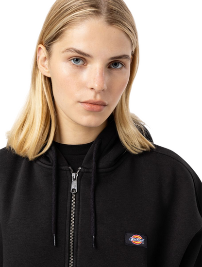 Dickies felpa con cappuccio da donna corta con cerniera intera Oakport DK0A4Y1ZBLK nero