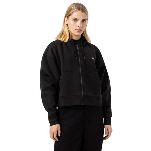 Dickies felpa con cappuccio da donna corta con cerniera intera Oakport DK0A4Y1ZBLK nero